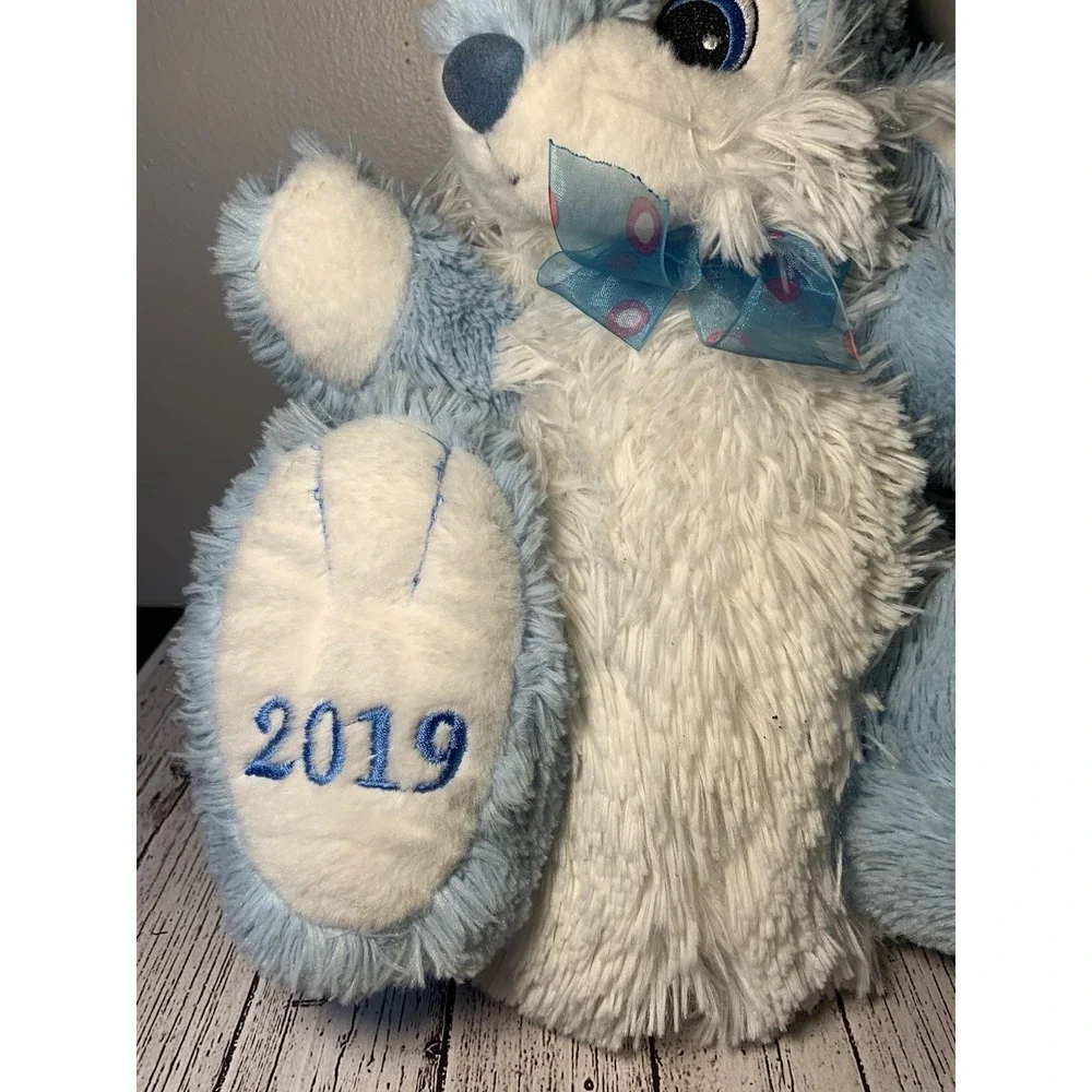 Dan dee Blue Easter Bunny Rabbit Stuffed Plush White Easter‎ Egg Bow 14